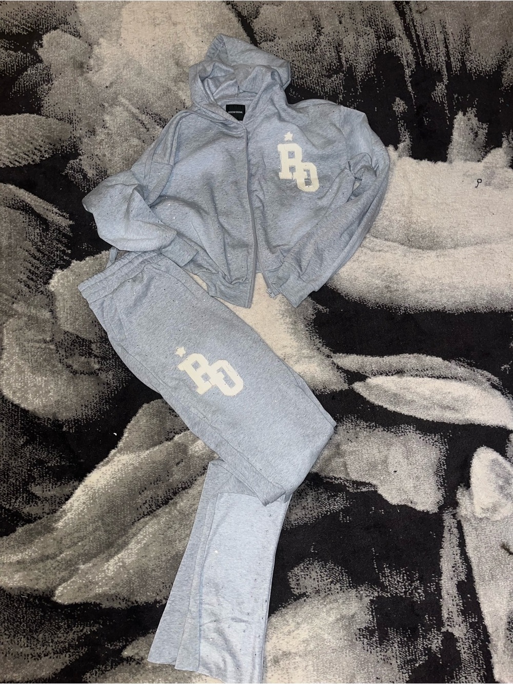 Kids Gray Logo Hoodie & Jogger Set